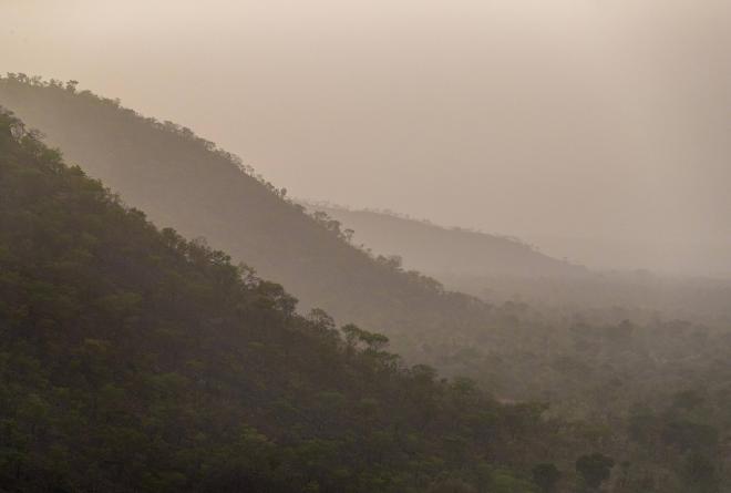 Misty mountains in Pendjari 